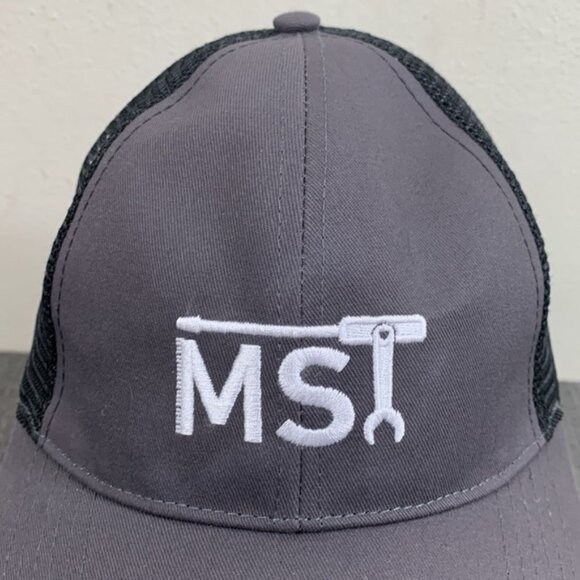 MSI Trucker Hat Adjustable Gray Black Mesh Back Snapback Baseball Cap Mens - Picture 3 of 13